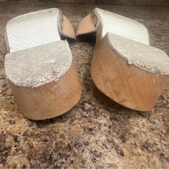 Dr. Scholl's Original Leather Wood Clog Slides Sandals Shoes Made in Italy Sz 10 - Picture 8 of 8